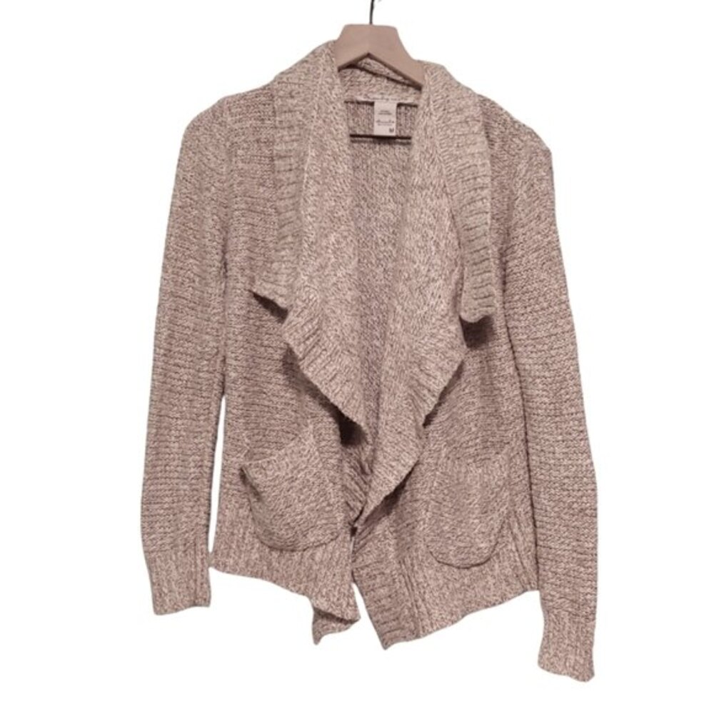 American Rag Beige Chunky Knit Waterfall Cardigan Size Medium